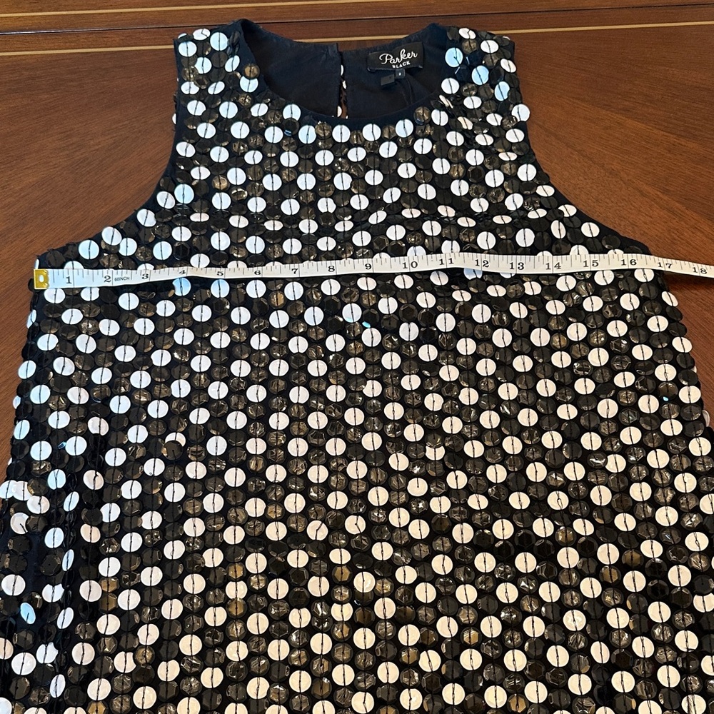 ElegantPolka Dot Sequin Mini Dress with Feather Hem – Party Cocktail - Picture 3 of 12